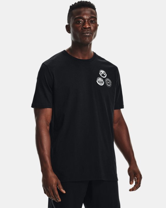 Men's UA Multi Crest Logo Short Sleeve, Black, pdpMainDesktop image number 0